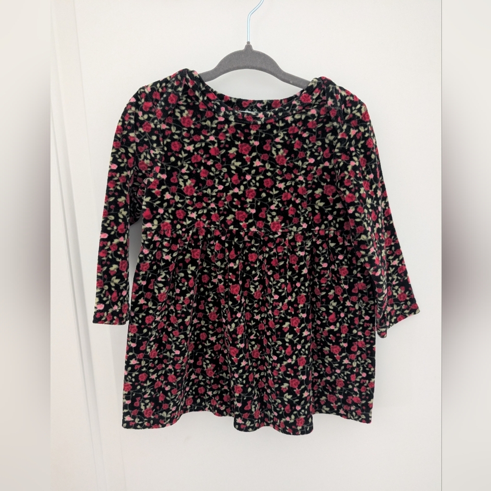$ 💥3/$24 Vintage Sonoma Black‎ Velour Floral Dress